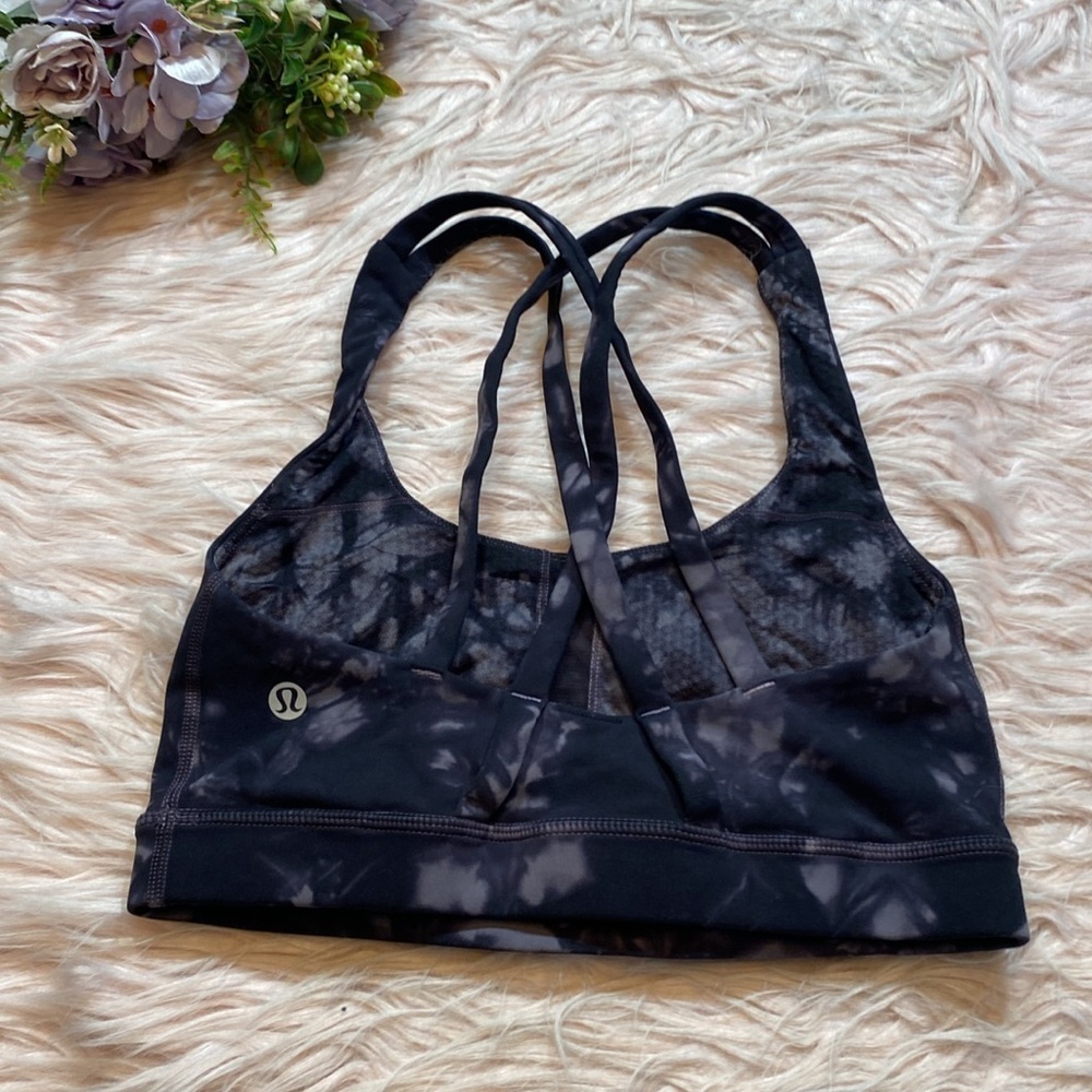 Lululemon Luxtreme Energy Bra Shibori Magnum Black sz 2 - Picture 6 of 8